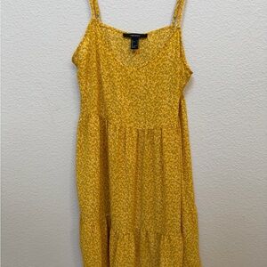 Forever 21 Yellow Floral Midi Dress